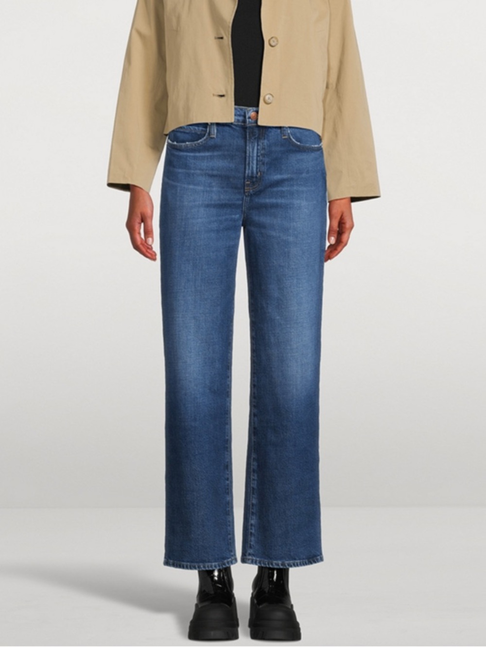 Frame le Jane ankle 27 Othello blue cropped stretch denim jeans